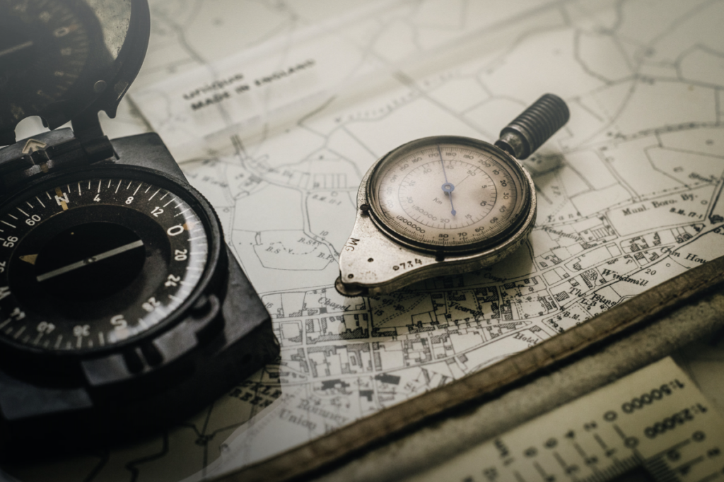 Compass and map